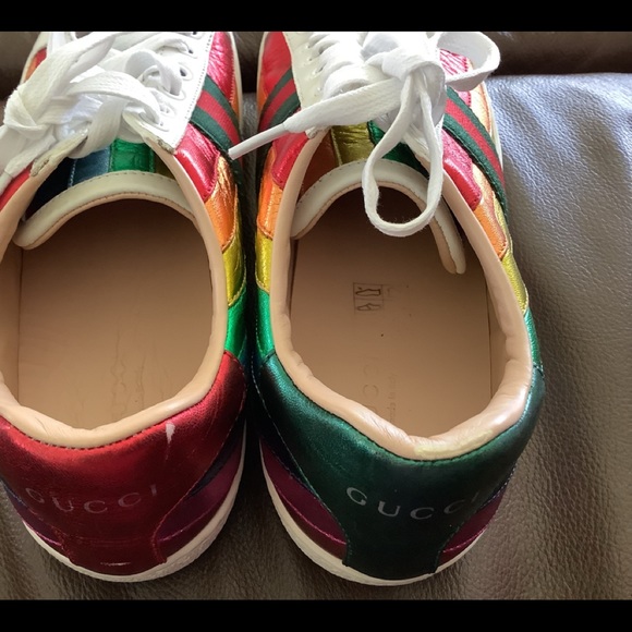 Gucci Ace Metallic Rainbow Sneakers - Picture 2 of 10